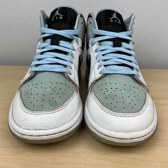 Nike Air Jordan Retro 1 Mid SE Ice Blue Black Men’s Size 8.0 Basketball Shoes - Picture 5 of 11